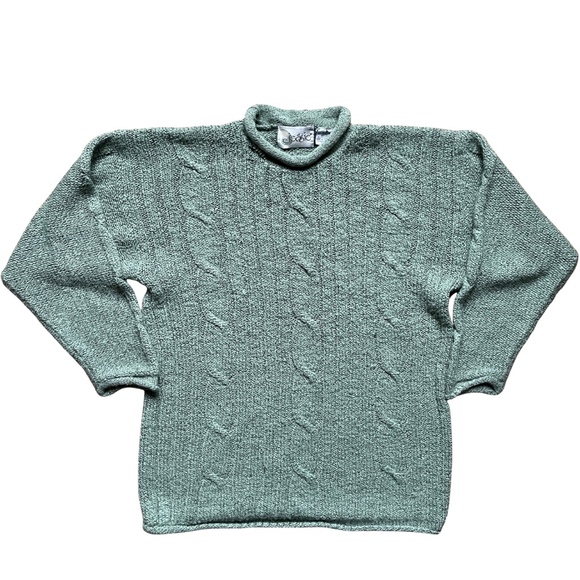 Jessie Other - Vintage Jessie light green knit sweater with rolled collar - Size 36